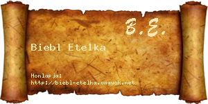 Biebl Etelka névjegykártya